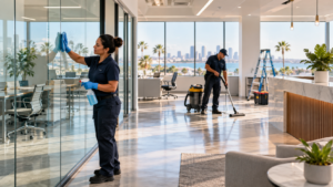 Sunlit Office Cleaning Crew
